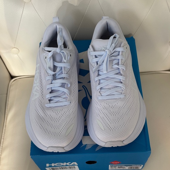 HOKA BONDI 8 WIDE Women Running Shoes in Turquoise Purple, Comes in Box as shown - Picture 5 of 11